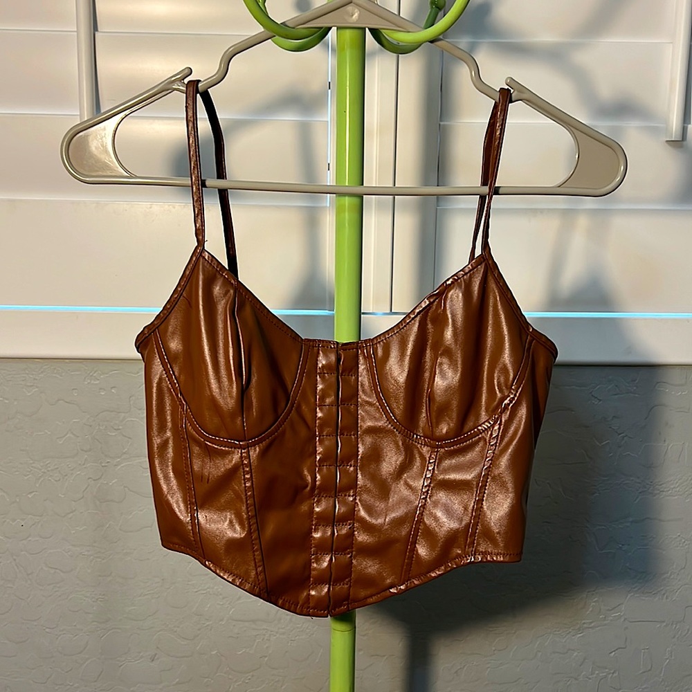 Cropped Pleather Top